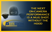 The next on-camera performance is a mug shot, without the hood